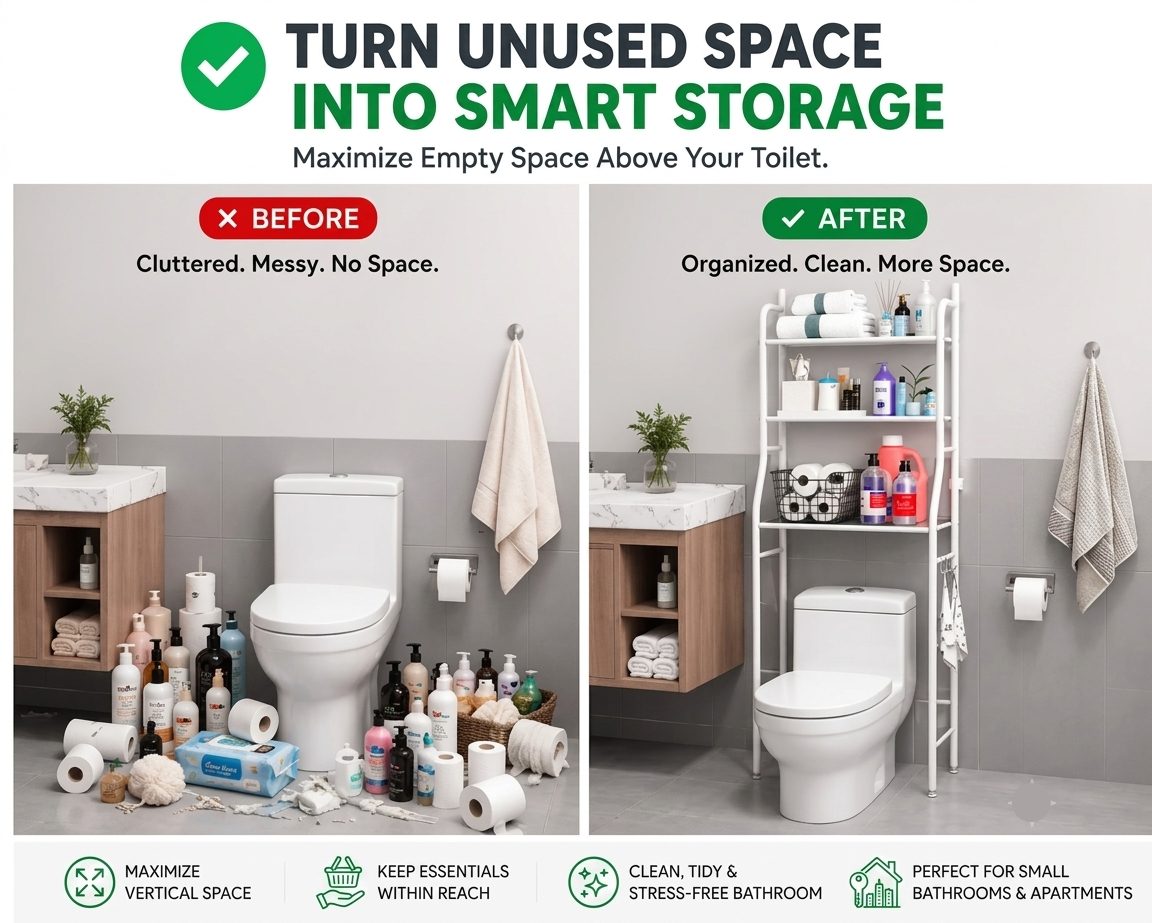 SpaceSaver™ 3-Tier Over-Toilet Storage Rack
