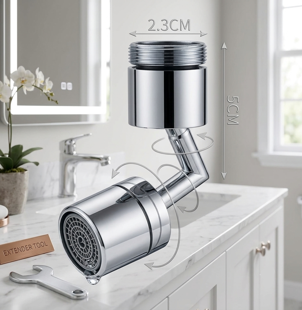 Universal Splash-proof Outer Joint Swivel Faucet  (Free Wrench Included!)