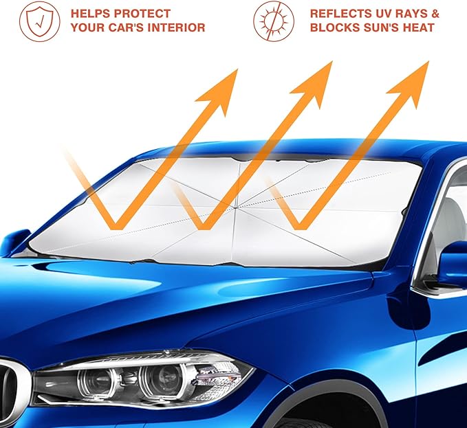 Car Windshield Sun Umbrella installed