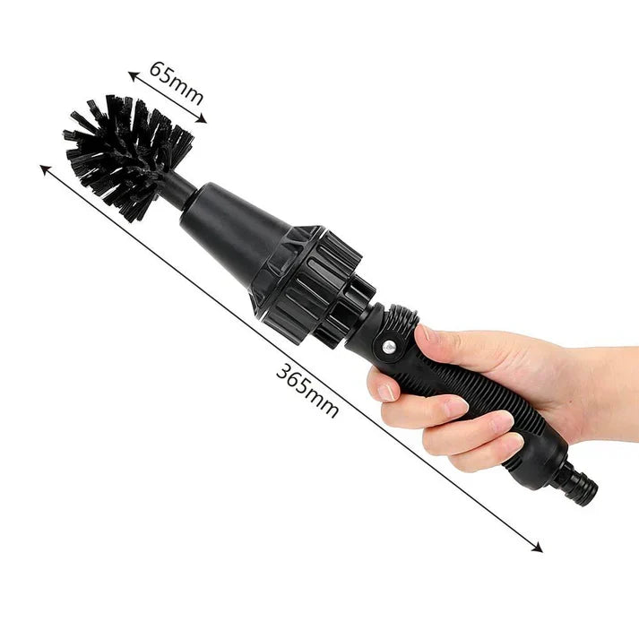 Water-driven Rotary Cleaning Brush in use